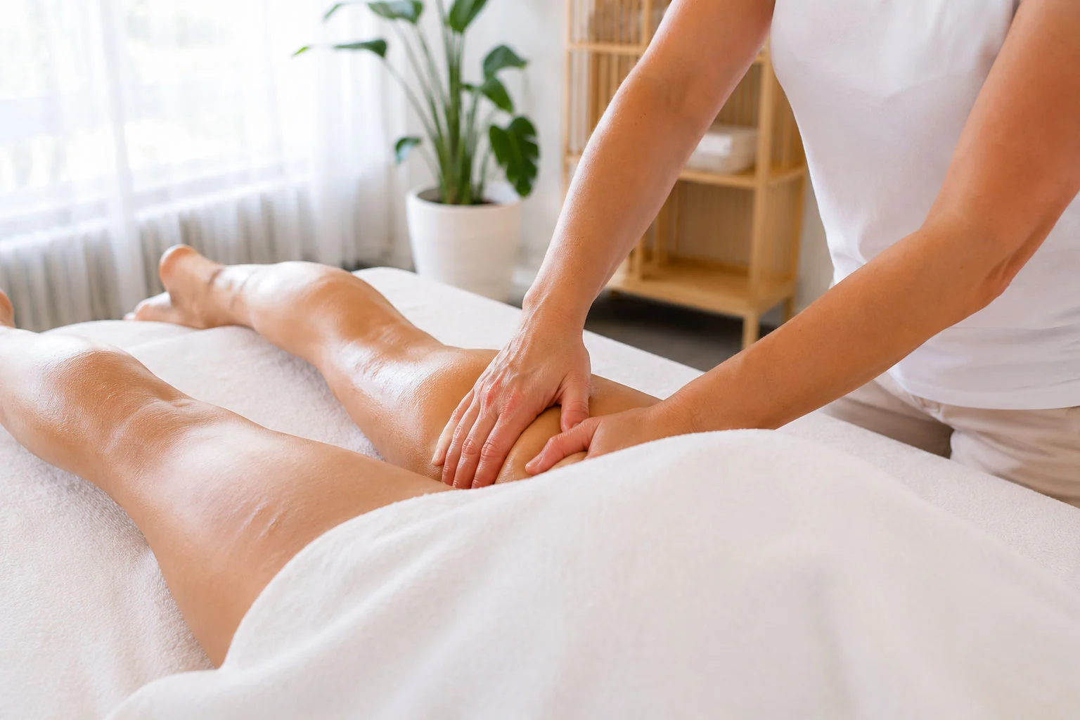 Manuelle Lymphdrainage mit sanfter Grifftechnik in der Praxis in Biel